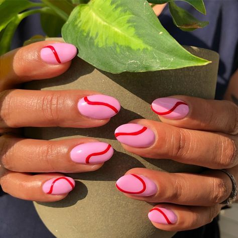 1-Line Nail Art Is the Latest Minimalist Trend, and Here Are 26 of Our Favorites Nail Swag, Nail Designs, Minimalist Nails, Cute Acrylic Nails, Nail Trends, Nails Inspiration, Perfect Nails, Fun Nails, Nail Colors