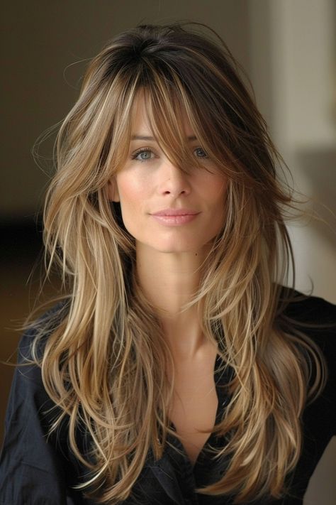 Layered long hair is perfect for added movement and dimension. Check out these 49 must-try long layered cuts with bangs that will be everywhere in 2024! 👆 Click for more ideas！ Long Layered Hair, Ideas, Long Hair Styles, Medium Length Hair Styles, Haircuts For Medium Length Hair, Long Layers With Bangs, Long Choppy Layers, Long Layered Haircuts, Long Hair With Bangs