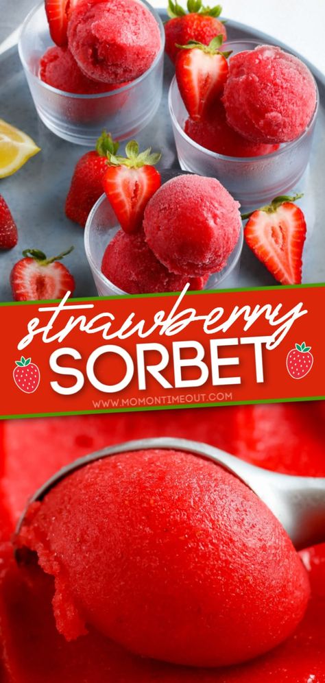 Sorbet, Home Made Ice Cream, Ice Cream Desserts, Desserts, Paleo, Dessert, Strawberry Sorbet Recipe, Strawberry Sorbet, Homemade Ice Cream