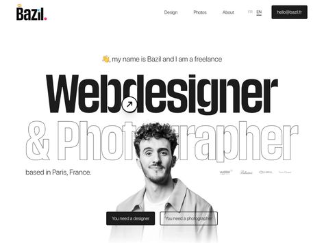 I'm Bazil, a freelance webdesigner & photographer based in Paris, France. This is my portfolio, made in Webflow. Website Designs, Web Design, Graphic Designer Portfolio, Web Developer Portfolio Website, Photographer Website Design, Graphic Design Portfolio Layout, Web Developer Portfolio, Ux Design Portfolio, Freelance Web Designer