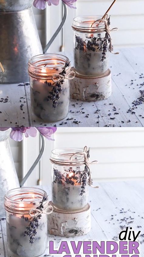 Decoupage, Scented Candles, Diy Candles Scented, Homemade Scented Candles, Candle Making, Candlemaking, Diy Candles Homemade, Lavender Candles Diy, Candle Jar Diy