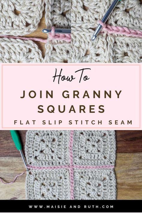 There are several ways to join granny squares, but in this photo crochet tutorial I’ll show you my favourite method - the flat slip stitch seam! For those of you who don’t like to sew, this method will really appeal to you as you will use the simple slip stitch to join your granny squares. #crochetflatslipstitchjoin #crochetforbeginnersstepbystep #easycrochetstitches #beginnercrochettutorial Crochet Squares, Granny Squares, Crochet, Amigurumi Patterns, Joining Granny Squares, Granny Squares Pattern, Joining Crochet Squares, Granny Square Crochet Pattern, Granny Square Crochet