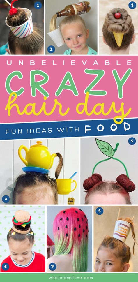 Costumes, Crazy Hair Day At School, Whacky Hair Day Ideas Easy, Crazy Hair Day For Teachers, Crazy Hair Day Girls Easy, Crazy Hair Day Girls, Kids Crazy Hair, Crazy Hair Day Boy, Wacky Hair Days
