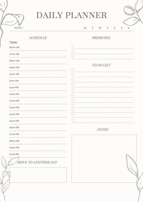 Printable Daily Planner - A04 dailyplanneruk #plannersandorganizers #2024 freeplanner #personalbudgetplanner.