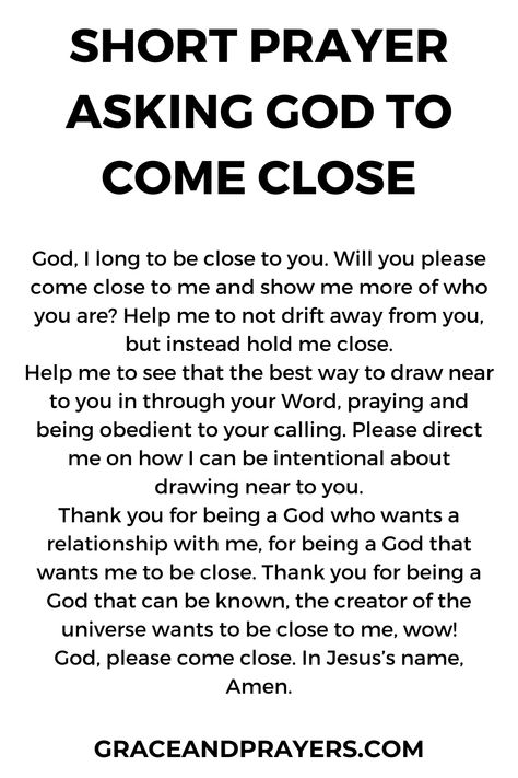 Are you looking for prayers to get closer to God? Regardless of why you feel that you've strayed, we'll share a prayer to help you feel closer. Lord, Inspiration, Prayer For The Sick, Prayers Of Gratitude, Prayer Of Praise, Prayer For Love, Faith Prayer, Prayer Scriptures, Bible Prayers