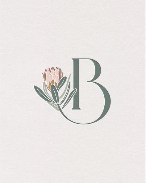 Gorgeous pknk and green colour palette inspired by Australian florals. B monogram with flower illustration artwork. Baby boutique branding Design, Logos, Floral Logo, Floral Logo Design, Floral Branding, Flower Logo Design, Floral Monogram, Logo Design Flower, Flower Logo