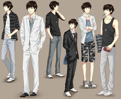 Casual, Manga, Anime Guys Shirtless, Male Clothing Drawing Casual, Anime Pants, Manga Clothes, Male Clothing, Anime Outfits, Anime Male