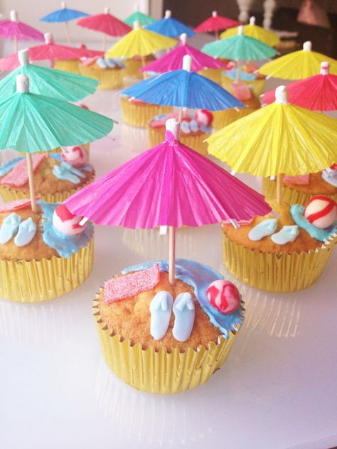 Cake, Cupcakes, Fondant, Summer Themed Cupcakes, Summer Party Cupcakes, Summer Cupcakes, Summer Party Decorations, Summer Birthday Cake, Summer Birthday Party Decorations