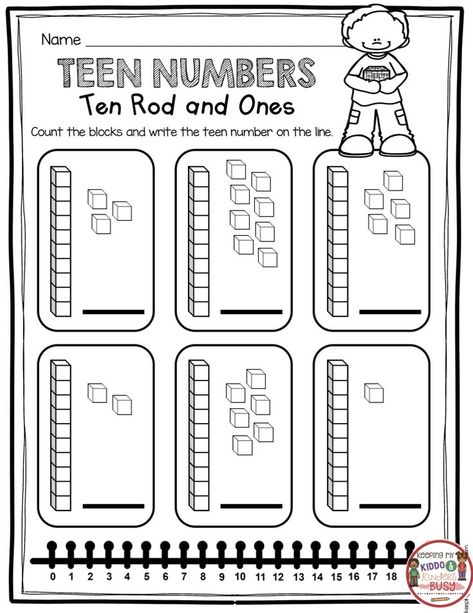 TEEN NUMBERS - Free worksheets and activities for your kindergarten or first grade math unit - number and operations in base ten common core math unit - place value - tricky teens math centers #kindergartenmath #firstgrademath #teennumbers #kindergarten First Grade Maths, Montessori, Maths Centres, Pre K, Tens And Ones Worksheets, 2nd Grade Math, 2nd Grade Math Worksheets, Place Value Worksheets, First Grade Math Worksheets