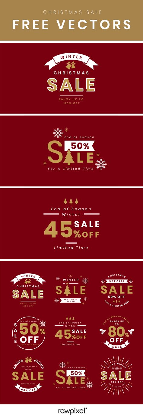 Download free sale badge vectors for Christmas promotion at rawpixel.com Design, Layout, Instagram, Banner Design, Packaging, Voucher Design, Christmas Sale Poster, Banner Ads Design, Promotional Products Marketing