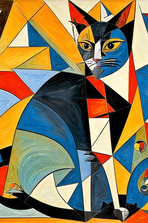 Cubism cat decoration,cubism style artwork,beautiful cubism cat image ideal for wall decoration,image also available in other products. Art, Kunst, Modern, Cubist, Abstract, T Art, Cubist Art, Gatos, Art Inspo