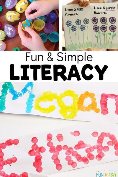 Wonderful early literacy activities for home or school! They're simple to set up but full of fun and learning. There's book recommendations, printables, song ideas, name crafts, and more! Reading, Parents, Pre School Lesson Plans, Play, Pre K, Early Literacy Activities Preschool, Literacy Activities Preschool, Early Literacy Activities, Literacy Activities