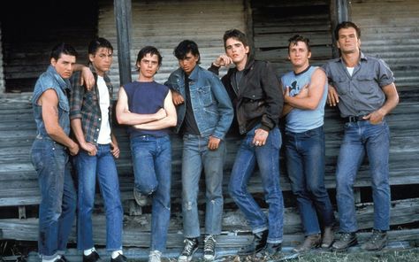 TOM CRUISE ROB LOWE C. THOMAS HOWELL RALPH MACCHIO MATT DILLON EMILIO ESTEVEZ & PATRICK SWAYZE THE OUTSIDERS (1983) Films, Fandom, The Outsiders Greasers, Outsiders Movie, The Outsiders Cast, The Outsiders Imagines, The Outsiders 1983, The Outsiders, It Cast