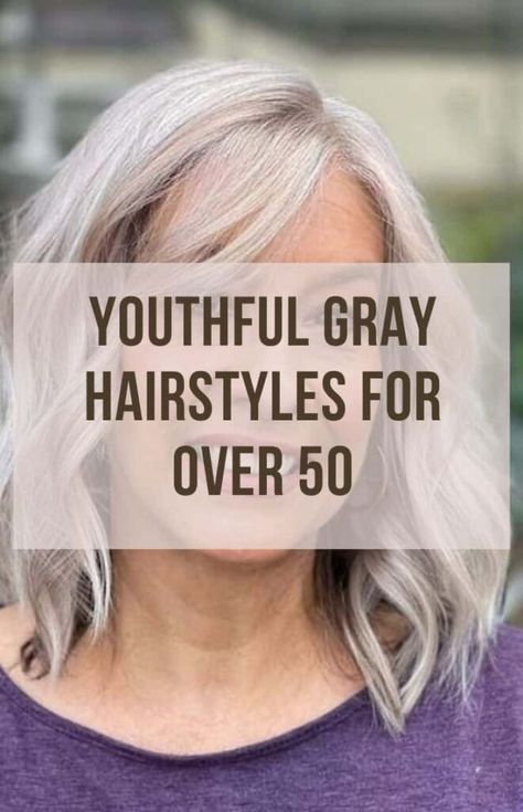 50 Youthful Gray Hairstyles for Over 50 Grey Hair Over 50, Grey Curly Hair, Grey Hair With Bangs, Gray Hair Cuts, Grey Hair Bangs, Grey Hair Styles, Grey Hair Transformation, Grey Hair Highlights, Grey Hair Styles For Women