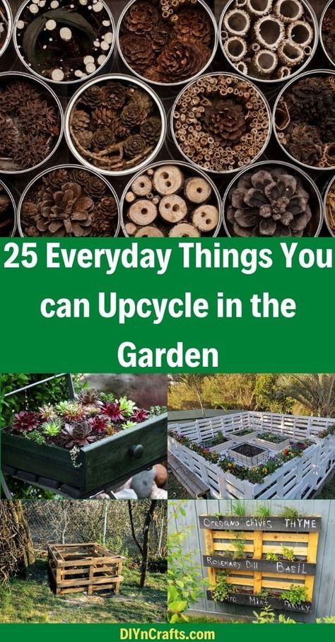 With a little creativity anything can be upcycled, we have collected the 25 most common things you can upcycle in your garden. Upcycling, Outdoor, Diy, Ideas, Recycling, Gardening, Upcycled Planter, Repurposed Planter, Upcycle Garden