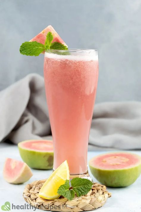 Smoothies, Healthy Recipes, Fruit, Alcohol, Guava Juice, Guava, Guava Recipes, Guava Drink, Exotic Fruit