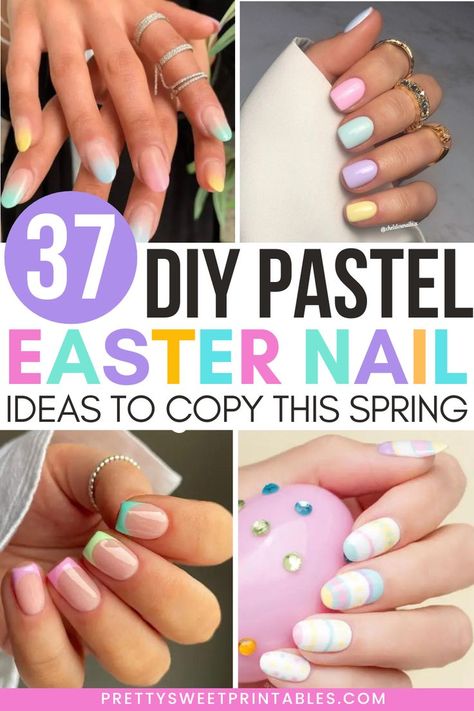 easter nail ideas Pastel, Nail Art Designs, Inspiration, Manicures, Easter Nails Design Spring, Easter Nail Designs, Easter Nail Art, Easter Nail Art Designs, Easter Color Nails