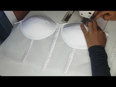 How to cut/sew a corset with a bra cup...pattern drafting - YouTube Tulle, Retro, Couture, Molde, How To Make A Corset Pattern, How To Make A Corset, Corset Sewing Pattern, Corset Pattern Drafting Tutorial, Bra Sewing