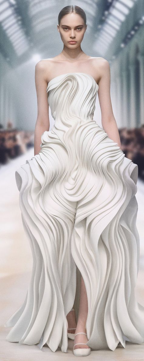 Fashion Inspired By Nature Haute Couture, Haute Couture Fabric Textiles, Architecture Dress Design, Contrast Fashion Design, Haute Couture Dior, Fashion Couture 2023, Haute Couture Photoshoot, Fashion Haute Couture, Schiaparelli 2024 Haute Couture