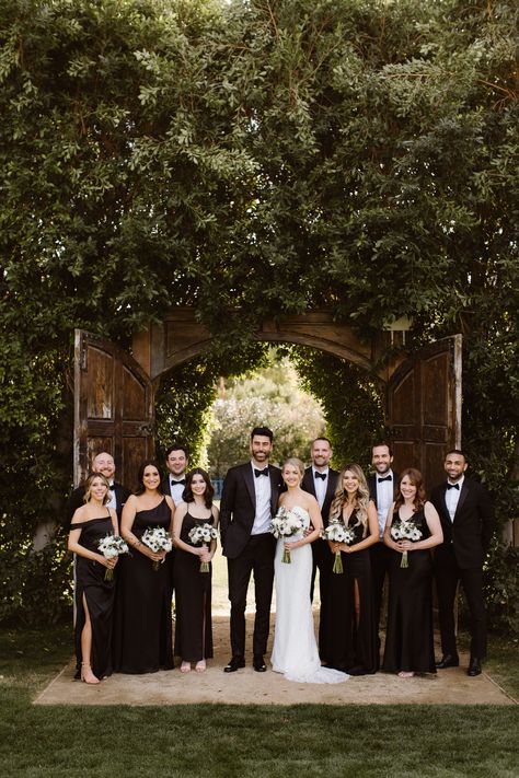 Ideas, Black Wedding Themes, Bridal Parties Pictures, Bridesmaids And Groomsmen, Wedding Party Dresses, Wedding Bridesmaids, Wedding Party Outfits, Black Tie Bridesmaids, Bridal Party
