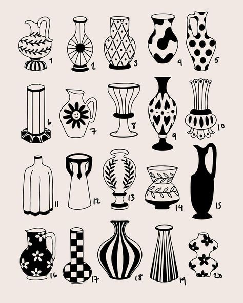 Patchwork, Ink, Ceramics Ideas Pottery, Pottery Painting Vase Ideas, Vase Design, Vase Shapes, Vase Ideas, Vases, Painted Vases