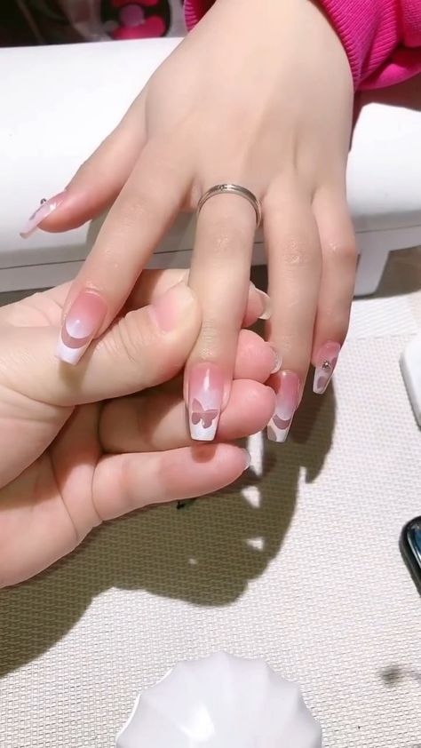varnailcom on Instagram: 🦋❤️ Ombre Hollow out nail design! 🌹Product Used: Solid Gel Polish - white VN1960 Hollow Nail Art Sticker Ombré Sponge Pen 🛒🛒🛒 Shop… Gel Polish, Polish, Art, Design, Ombre, Nail Designs, Instagram, Gel, Nail