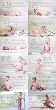 22 of the cutest and most creative baby milestone photos! So many ideas on how to capture your baby each month! New Baby Products, Baby Month By Month, Baby Care Tips, Newborn Schedule, Baby Advice, Before Baby, Baby Development, Baby Hacks, After Baby