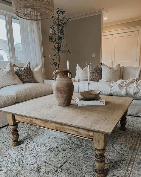 26 Rustic Coffee Tables and How to Choose the Perfect One for Your Living Space - Farmhousehub Wood Coffee Table Living Room, Farmhouse Coffee Table Decor, Sectional Coffee Table, Modern Farmhouse Living Room, Rustic Coffee Tables, Cool Coffee Tables, Decorating Coffee Tables, Coffee Tables For Sectionals, Coffe Table