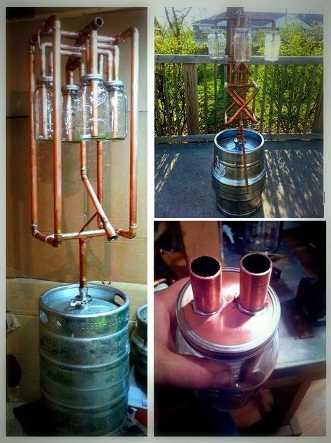 This is a great example of a Pot thumper keg still it's homemade and looks awesome. Home Brewing Beer, Tennessee, Craft Beer, Distilling Alcohol, How To Make Beer, Pot Still, Beer Brewing, Home Distilling, Homemade Still