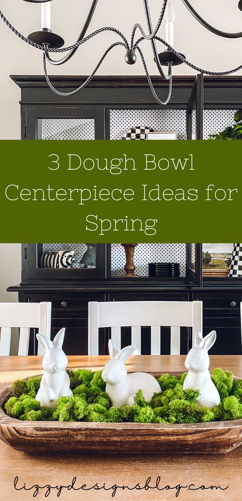 Find out three different ways to create a centerpiece using a dough bowl for spring and Easter Home Décor, Crafts, Decoration, Inspiration, Summer, Diy, Dough Bowl Centerpiece, Dough Bowl Centerpiece Farmhouse, Dough Bowl Centerpiece Summer