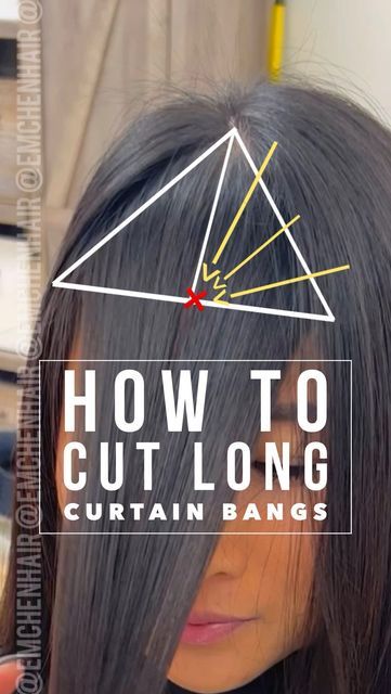 Balayage, Instagram, How To Cut Bangs, Parting Hair, Angled Bangs, Long Curtain Fringe Bangs, Cut Side Bangs, Curtain Bangs, Cut Bangs