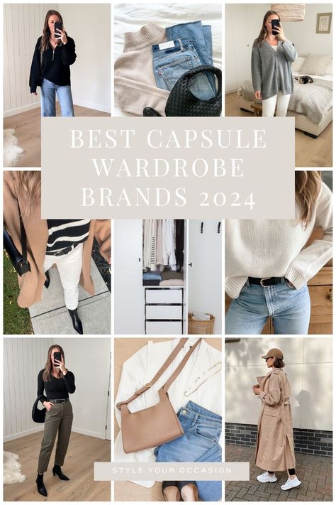 Build a capsule wardrobe in 2024! These 14+ best capsule wardrobe brands will help you curate capsule wardrobe outfits and build the minimalist closet of your dreams! #capsule #wardrobe Inspiration, Capsule Wardrobe, Casual, Ideas, Capsule Wardrobe Work, Workwear Capsule Wardrobe, Capsule Wardrobe Checklist, Office Capsule Wardrobe, Capsule Wardrobe Minimalist