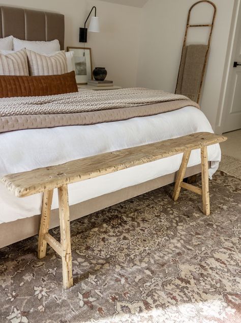 DIY Rustic Skinny Bench - Hamilton Park Home Home Décor, Tufted Headboard, Antique Bench, Tufted Headboard Bed, Wood Bench, Rustic Bench, Upholstered Headboard, Diy Wood Bench, Bed End Bench
