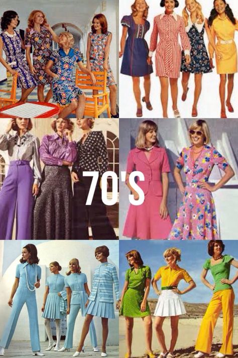 70s Decade Day Outfits, Clothes From The 70s, Fashion Decades, Retro Fashion 70s, 1970s Fashion Women Dresses, 70s Fashion Dresses, 70s Dress Up, Retro Outfits 70s, 1970s Clothing