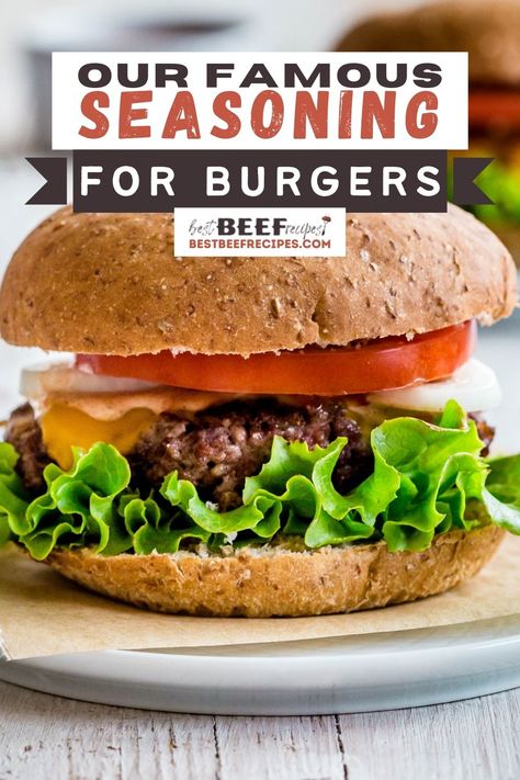 Our Famous Burger Seasoning is the best burger seasoning for grilling! Mix it up using easy spices from your pantry in just minutes. Try this burger seasoning mix just once, and you'll never want to use simple salt and pepper again! via @bestbeefrecipes Grilling Recipes, Sauces, Best Burger Seasoning, Burger Seasoning, Burger Recipes Seasoning, Homemade Burgers, Best Burger Recipe, Hamburger Seasoning, Burger Sauce