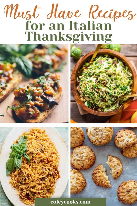 Thanksgiving Pasta Recipes, Untraditional Thanksgiving Dinner, Italian Thanksgiving Menu, Italian Thanksgiving Recipes, Thanksgiving Starters, Unique Thanksgiving Recipes, Italian Thanksgiving, Italian Side Dishes, Thanksgiving Mains