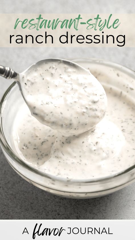 A small batch, restaurant ranch dressing recipe that is easy to make at home! It's a great ranch dressing or ranch dip. Chutney, Vinaigrette, Dips, Desserts, Sauces, Homemade Ranch Dressing Buttermilk, Ranch Dressing Packet Recipe, Homemade Ranch Dressing, Ranch Dressing Recipe Homemade