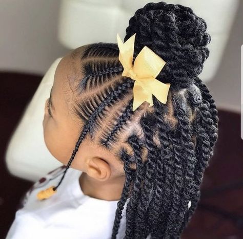 40 Easy Cornrows Protective Hairstyles For Black Girls Ages 4-12 - Coils and Glory Kids Curly Hairstyles, Black Kids Braids Hairstyles, Kids Braided Hairstyles, Girls Hairstyles Braids, Kids Hairstyles Girls, Toddler Hairstyles Girl