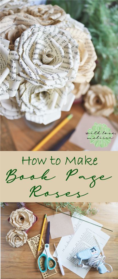 Easy step by step instructions with a video! Paper Flowers, Upcycling, Diy Scrapbook, Book Page Flowers, Book Flowers, Paper Roses, Book Page Roses, Diy Book, Book Making