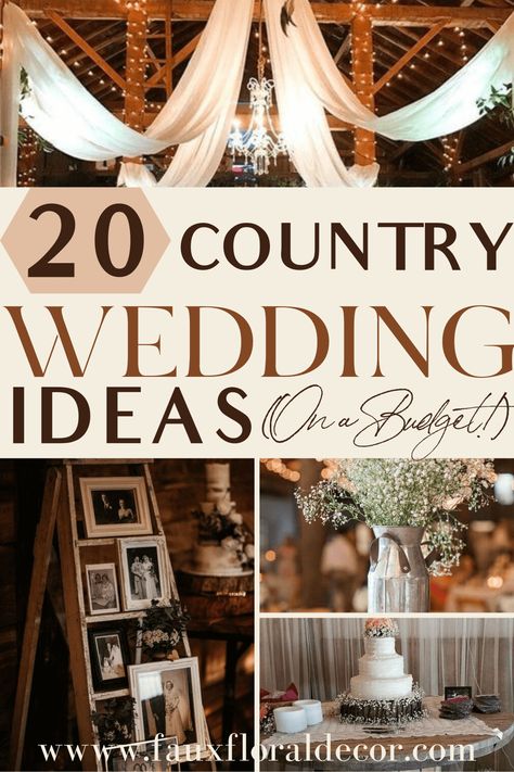 20 Country Wedding Ideas On A Budget That Are Unbelievable Wedding On A Budget, Wedding Decor, Rustic Barn Wedding Reception Decoration, Country Wedding Decorations, Rustic Country Wedding Decorations, Country Wedding Centerpieces, Rustic Barn Wedding Reception, Country Wedding Reception, Rustic Country Wedding