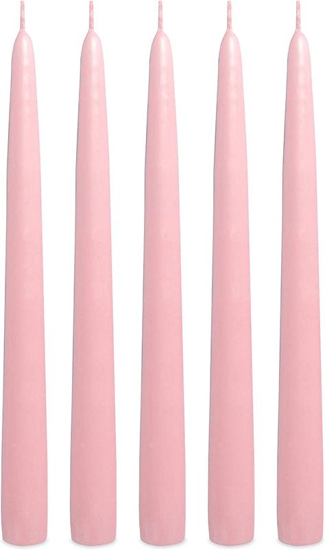 Amazon.com: Pink Taper Candles 10 Inches Tall Elegant Premium Quality Dripless Smokeless Unscented Hand-Dipped for Set of 12 for Baby Shower, Wedding Dinner Birthday Party Table Decorations Made in USA : Home & Kitchen Pink, White Wax, Pink Candles, Dinner Decoration, Wedding Dinner, Birthday Party Tables, Long Candles, Birthday Table Decorations, Pink Taper Candles