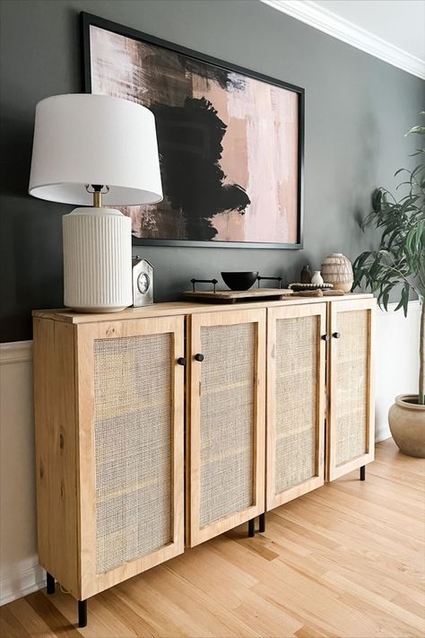 Cane dining room sideboard DIY project Home, Home Décor, Ikea, Ikea Dining, Ikea Dining Room, Ikea Living Room, Ikea Hack Ideas, Ikea Dining Room Furniture, Ikea Hack