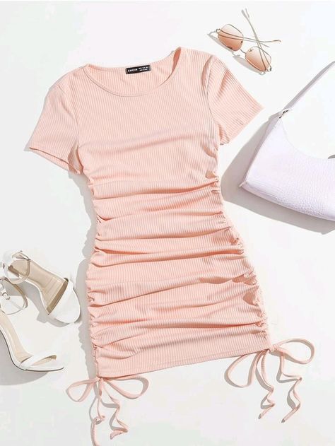 Outfits, Ruched Bodycon Dress, Short Bodycon Dress Casual, Bodycon Dress, Short Bodycon Dress, Drawstring Dresses, Fitted Dress, Dress Fits, Casual Dresses For Teens