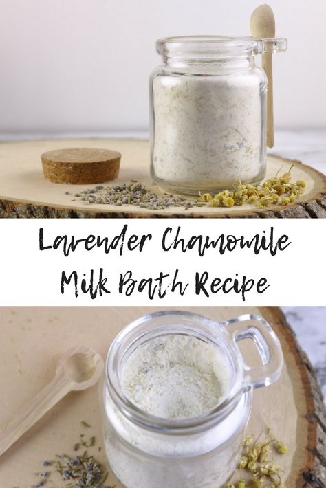 This easy lavender chamomile milk bath recipe relaxes you while soothing and softening your skin.#milkbathrecipe #diybath #diybeauty #lavender #chamomile Diy, Homemade Bath Products, Bath Soak Recipe, Milk Bath Soak, Bath Salts, Bath Recipes, Diy Bath Products, Milk Bath Recipe, Milk Bath Diy