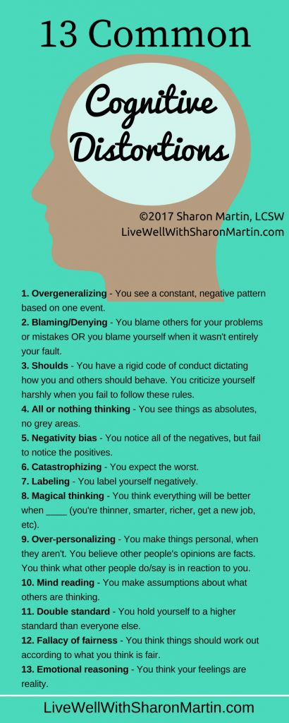 13 Common Cognitive Distortions - Live Well with Sharon Martin