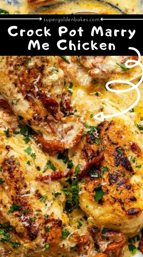 Easy Slow Cooker Chicken Recipes, Chicken Breast Crockpot Recipes, Crockpot Chicken Breast, Marry Me Chicken, Chicken Crockpot Recipes Easy, Easy Crockpot Dinners, Sundried Tomato, Crockpot Dishes, Chicken Slow Cooker Recipes