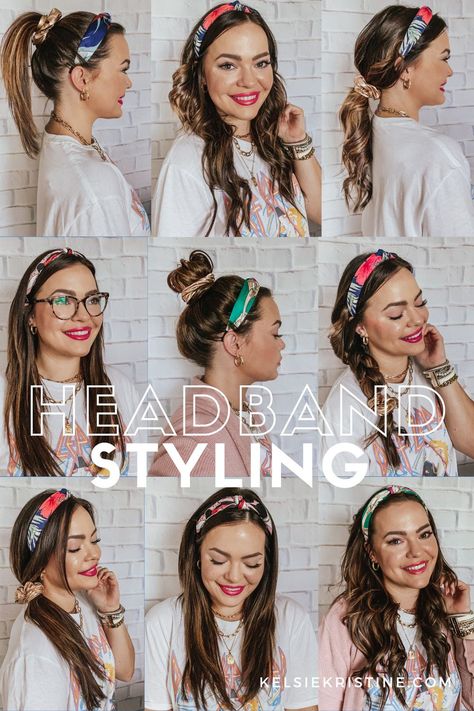 Styling a Headband - Kelsie Kristine Hairstyle, Headbands For Short Hair, Headband Styles, Knotted Headband Hairstyle, Headband Hairstyles, Twist Headband Hairstyle, Cute Headband Hairstyles, Scarf Hairstyles, Hair Knot