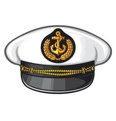 Captain hat Royalty Free Vector Image - VectorStock Nautical, Captain Hat, Captain Cap, Merchant Navy, Navy Cap, Sea Captain, Cap, Seaman, Marine