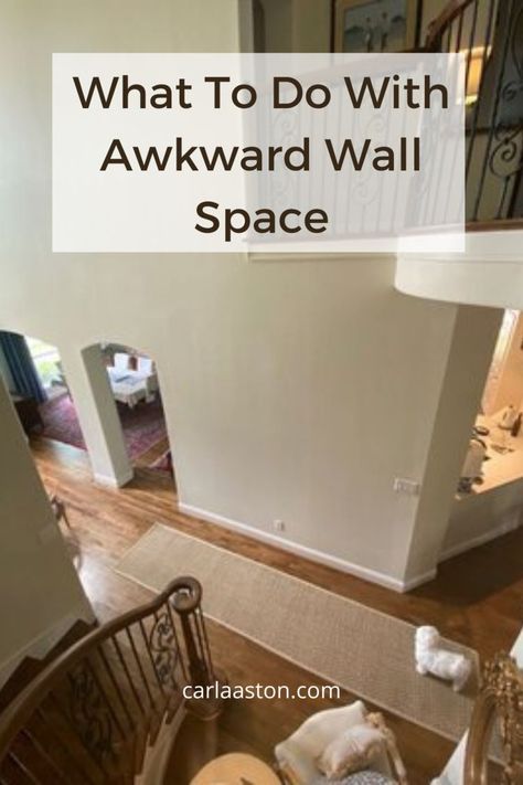Click through to see 5 different awkward wall spaces and how to fill them to be beautifully designed! These common problems to wall decor do have a solution! #walldecor Ohio, Home Décor, Interior, Design, Diy, Built Ins, Tall Walls Living Room Decor, Vaulted Ceiling Living Room, Living Room Vaulted Ceiling Decor