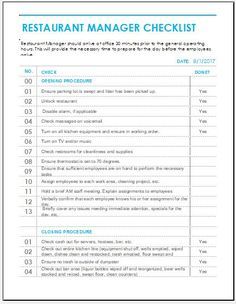 10+ Checklist Templates | Word, Excel & PDF Templates Ideas, Restaurant Business Plan, Meeting Agenda Template, Starting A Restaurant, Restaurant Cleaning, Opening A Restaurant, Restaurant Manager, Staff Meetings, Cleaning Schedule Templates